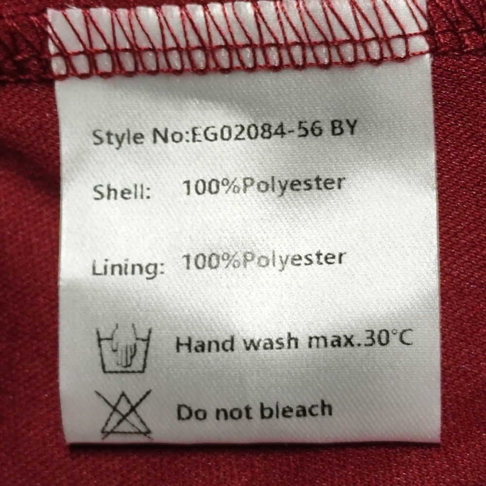 Ever Pretty Burgundy Chiffon Midi Dress US 8 V-Neck Ruffle Sleeves Size L NWT - Picture 11 of 11